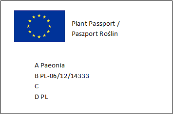 Każda nasza sadzonka posiada paszport roślin